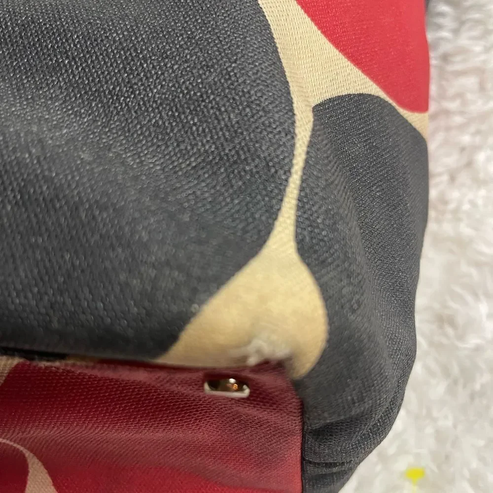 Kate Spade Bon Shopper Baby Bag, Tote, Deborah Dot Red Black & beige canvas